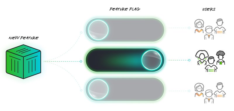 A diagram of a feature flag. A diagram of a feature flag.